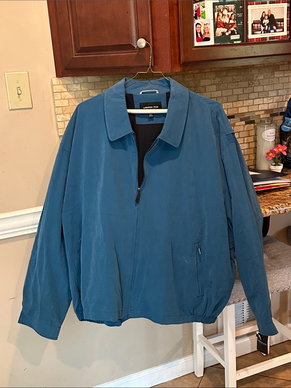 London Fog Teal Zip-Front Bomber Jacket